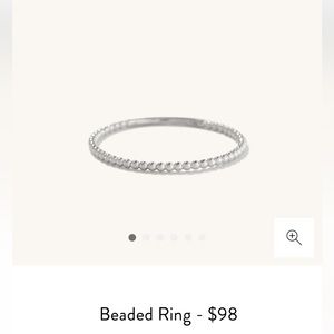 Mejuri Beaded Ring - 14k White Gold - Size 5